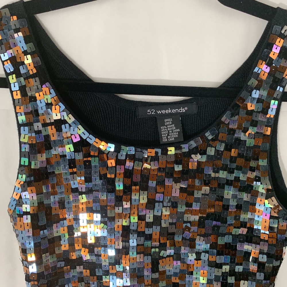 52 Weekend Sequined Tank Top Size S